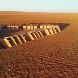 Gobi Sandpocalypse - Brutalist Desert Lodge, Sandboarding, Dune Exploration